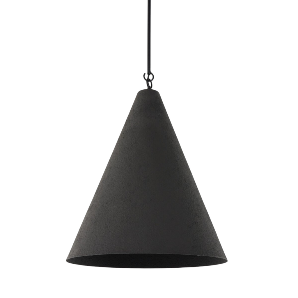 Four Hands Grazia Pendant - Matte Black Plaster