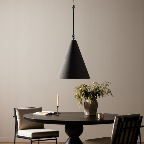 Four Hands Grazia Pendant - Matte Black Plaster, image 1