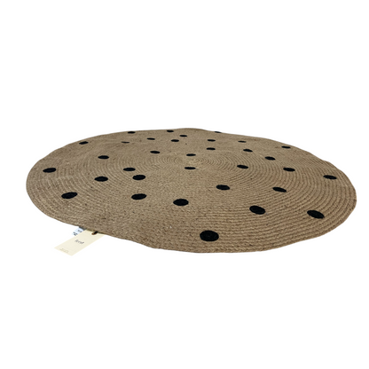 2Modern Jute Carpet - Black Dots