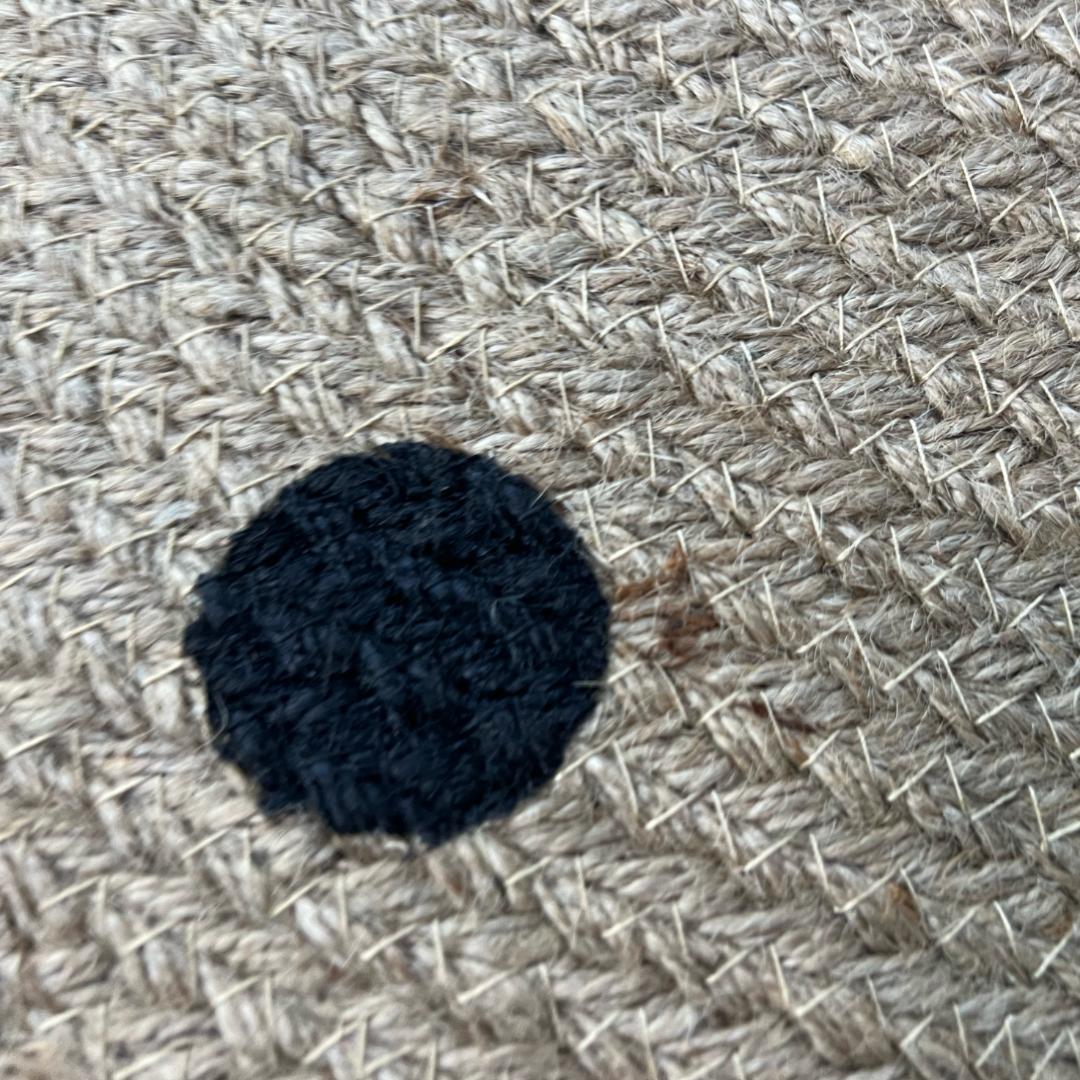 2Modern Jute Carpet - Black Dots