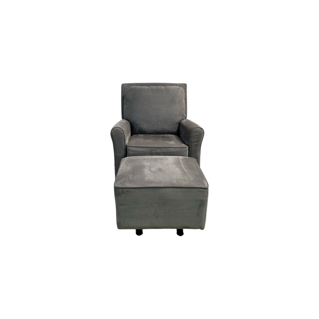 Abbyson Shiloh Fabric Gliding Chair and Ottoman