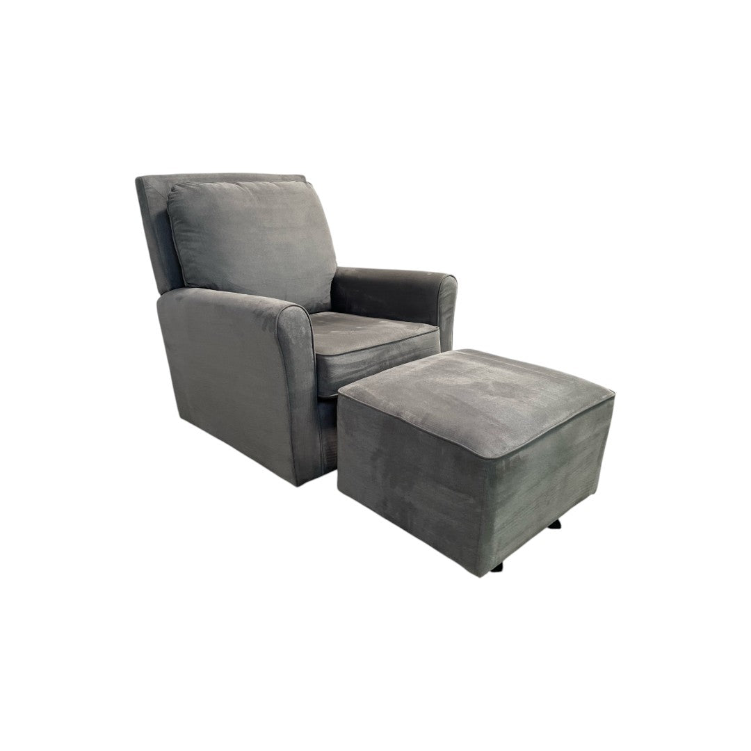 Abbyson Shiloh Fabric Gliding Chair and Ottoman