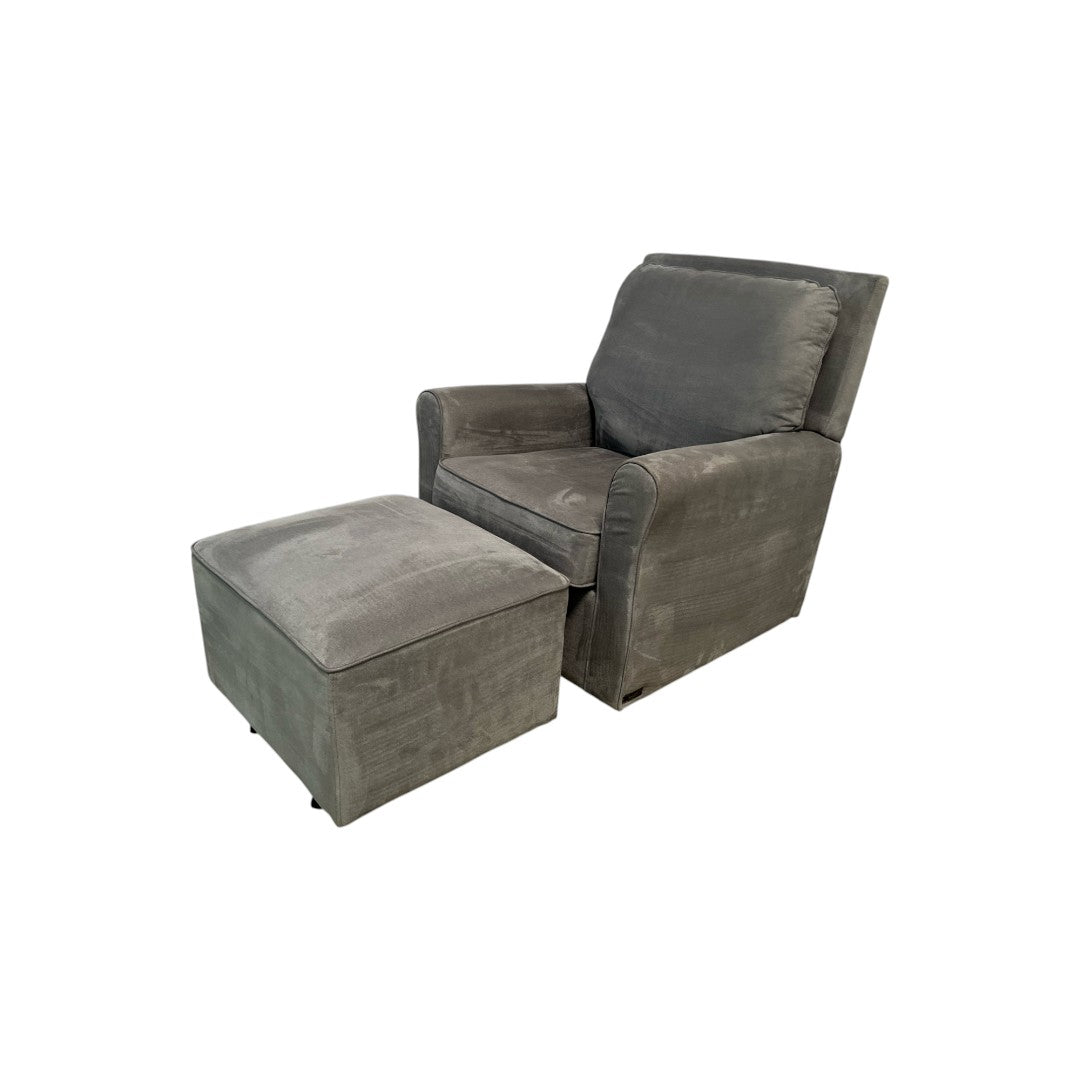Abbyson Shiloh Fabric Gliding Chair and Ottoman