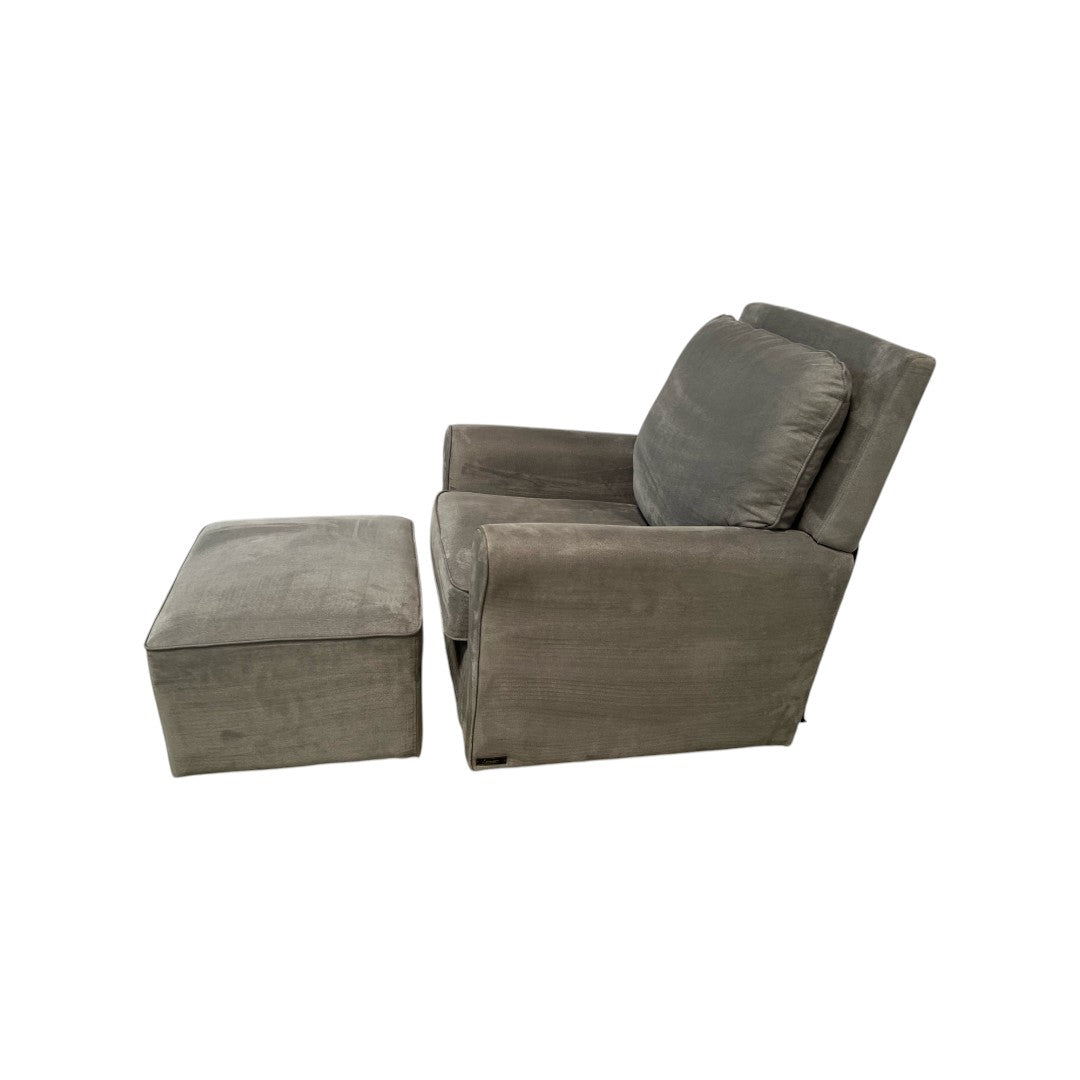 Abbyson Shiloh Fabric Gliding Chair and Ottoman