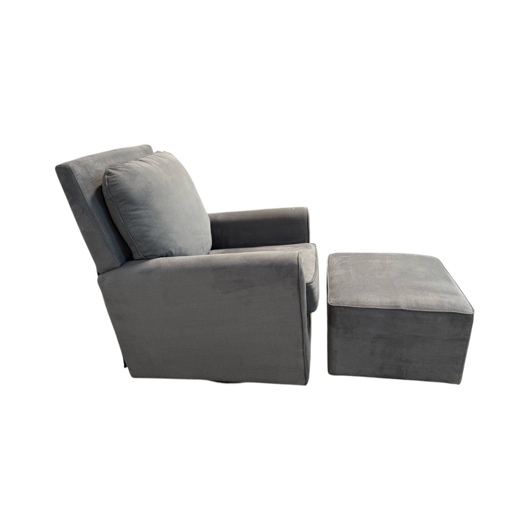 Abbyson Shiloh Fabric Gliding Chair and Ottoman