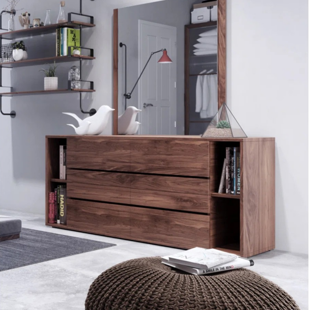 AllModern Amalie 6-Drawer 63"W Double Dresser, 63" × 18" × 23" — image 1 of 4