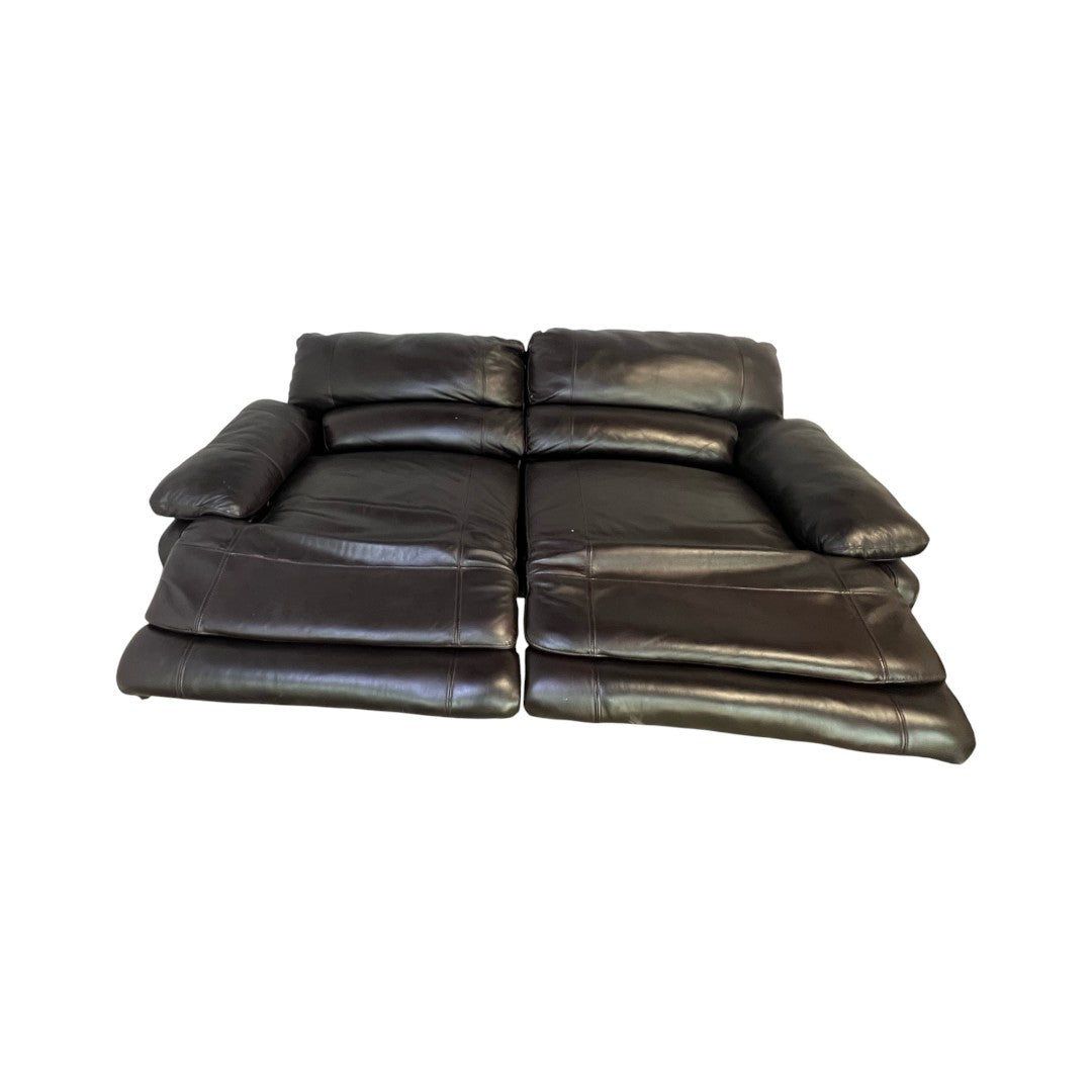 Raymour and Flanigan Leather Recliner Set