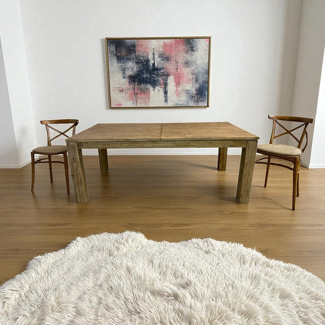 Beachcrest Home Bozrah Extendable Acacia Solid Wood Dining Table