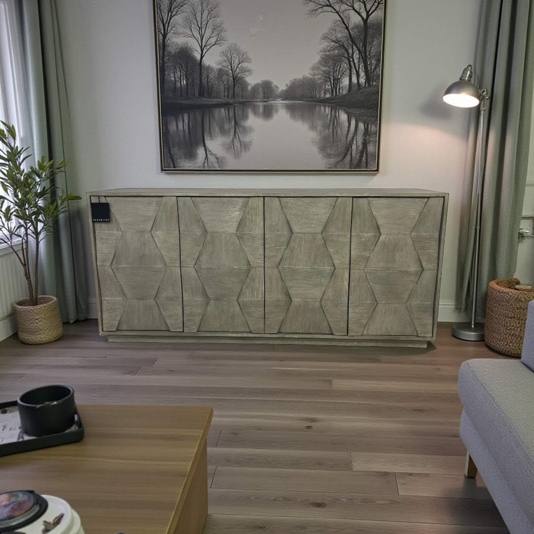 Bernhardt Linea 4-Door Buffet in Cerused Oak Veneer