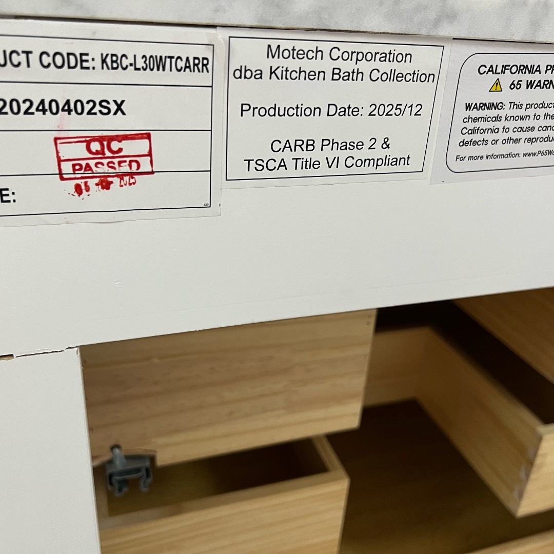 Birch Lane Frankfurt Single Bathroom Vanity Set with White Cabinet and Carrara Marble Countertop