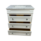 Birch Lane Frankfurt Single Bathroom Vanity Set with White Cabinet and Carrara Marble Countertop
