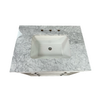 Birch Lane Frankfurt Single Bathroom Vanity Set with White Cabinet and Carrara Marble Countertop