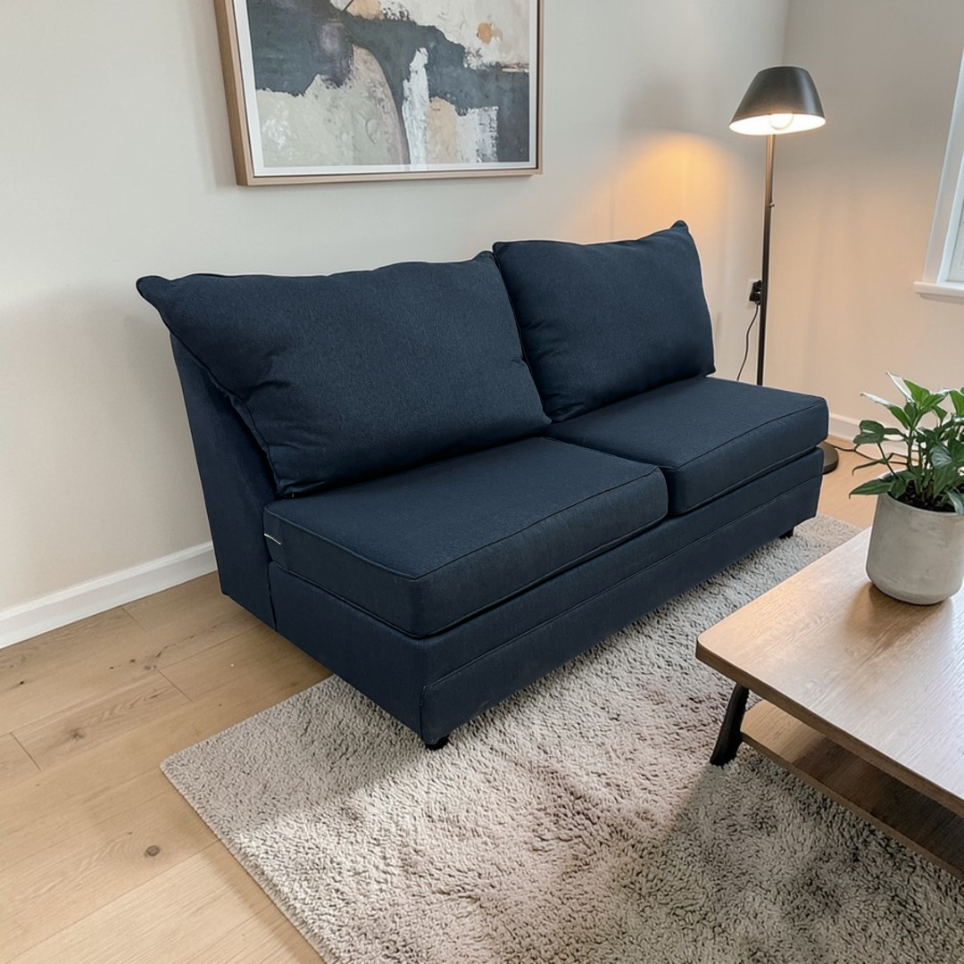Bob's Brynn Navy Armless Loveseat