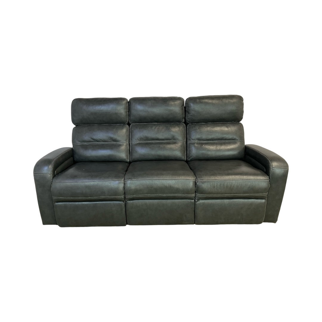 Bob's Furniture Echo Charcoal Leather Reclining Sofa