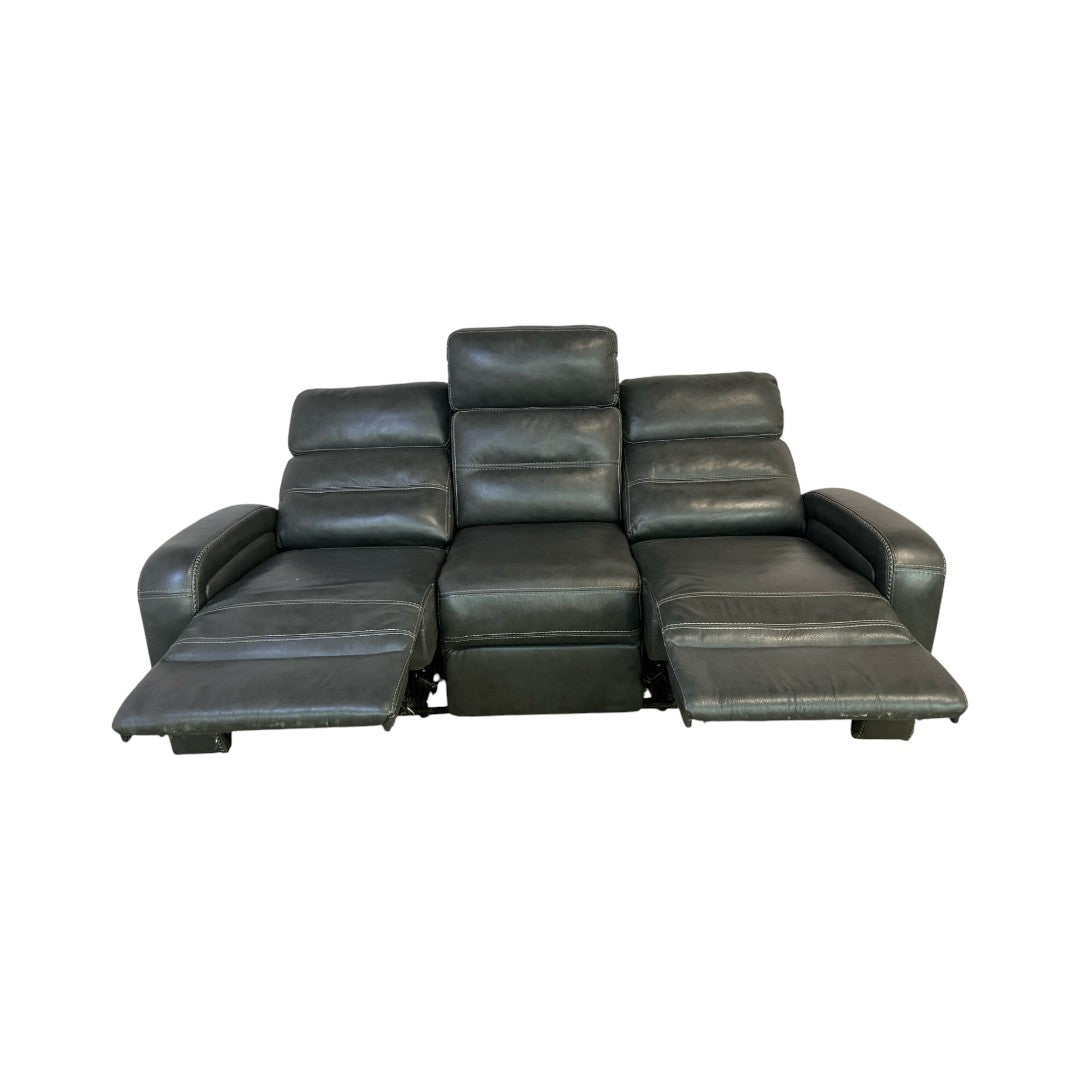 Bob's Furniture Echo Charcoal Leather Reclining Sofa