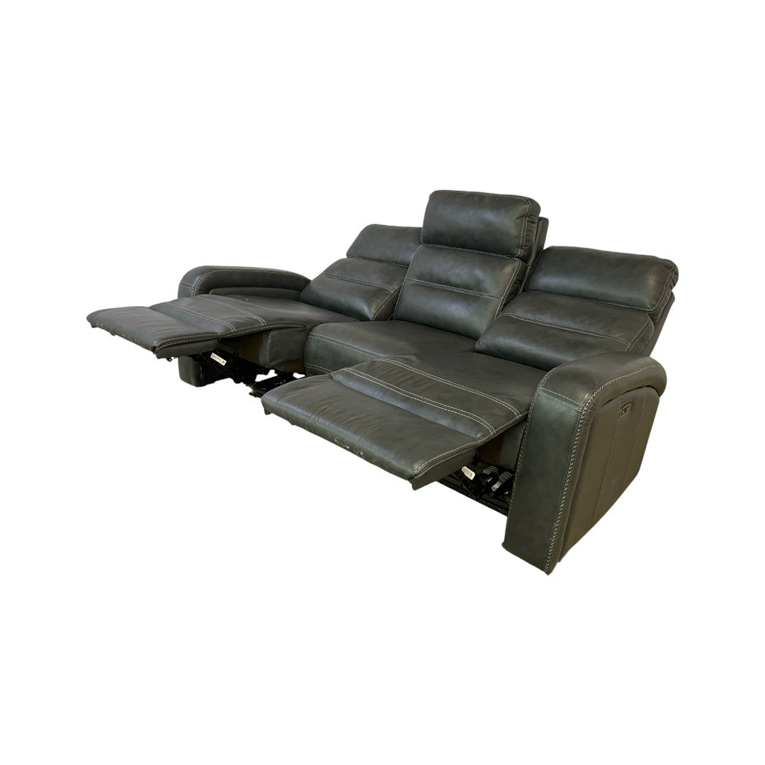 Bob's Furniture Echo Charcoal Leather Reclining Sofa