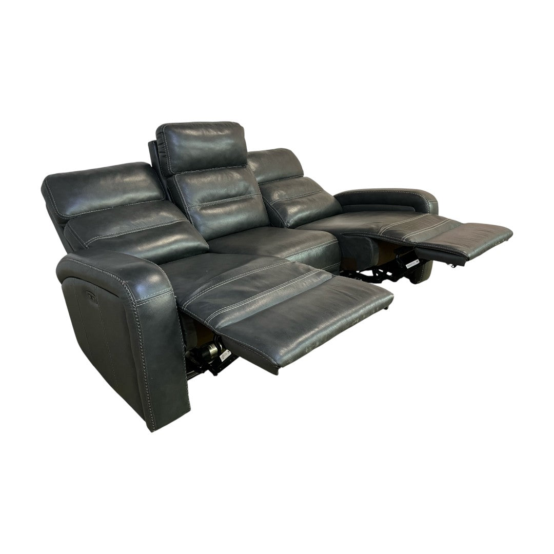 Bob's Furniture Echo Charcoal Leather Reclining Sofa