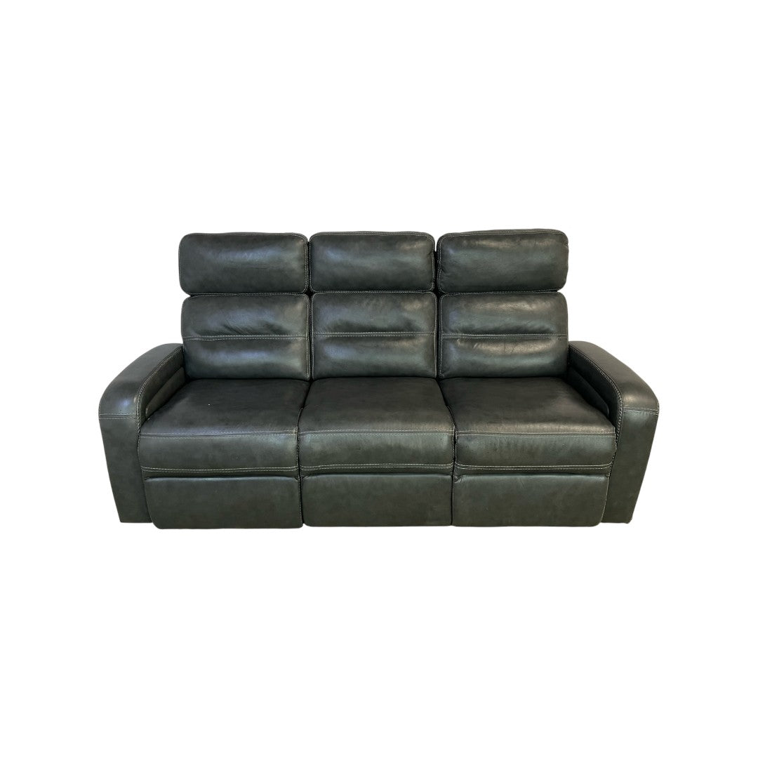 Bob's Furniture Echo Charcoal Leather Reclining Sofa