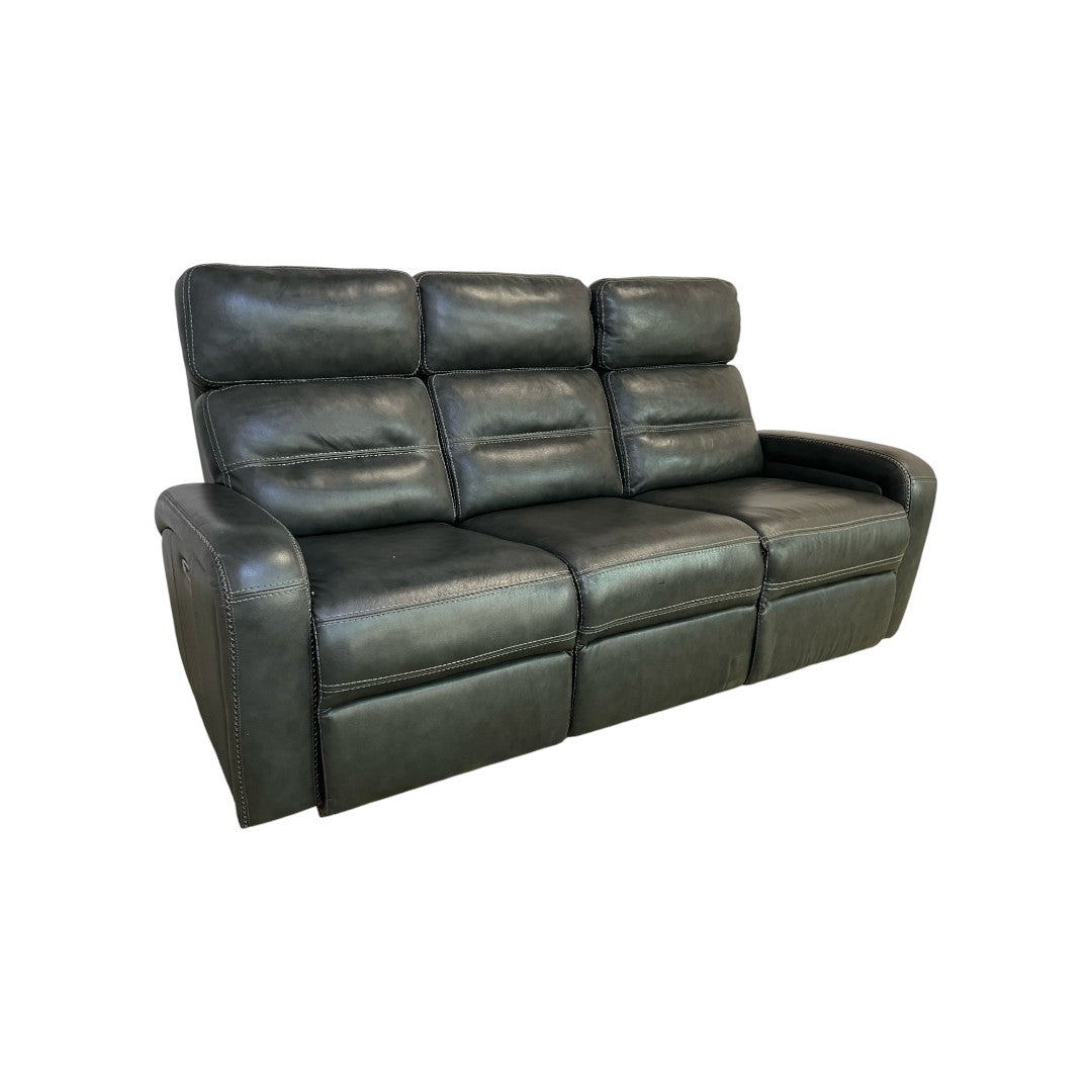 Bob's Furniture Echo Charcoal Leather Reclining Sofa