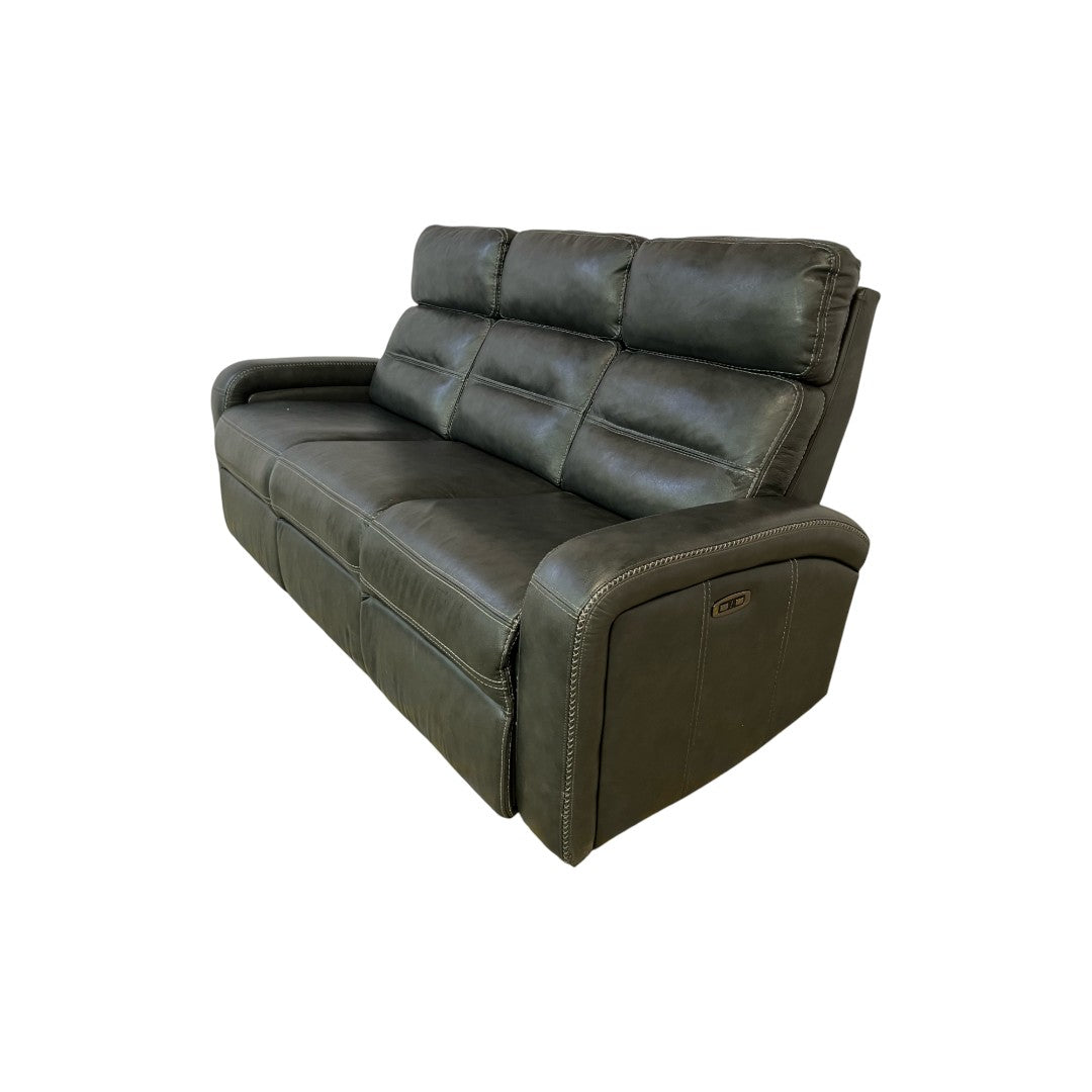 Bob's Furniture Echo Charcoal Leather Reclining Sofa