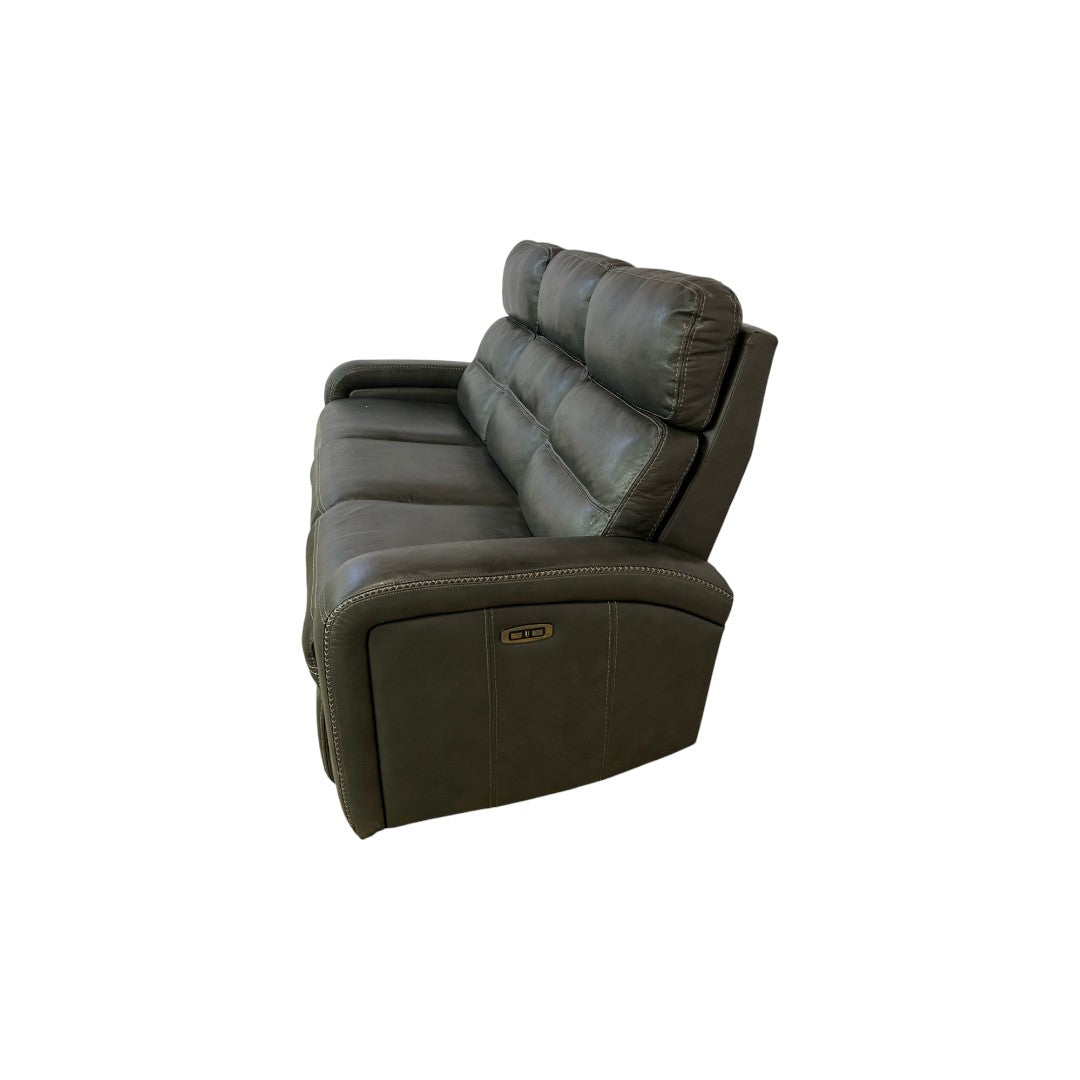 Bob's Furniture Echo Charcoal Leather Reclining Sofa