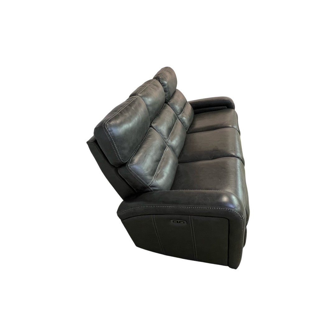 Bob's Furniture Echo Charcoal Leather Reclining Sofa