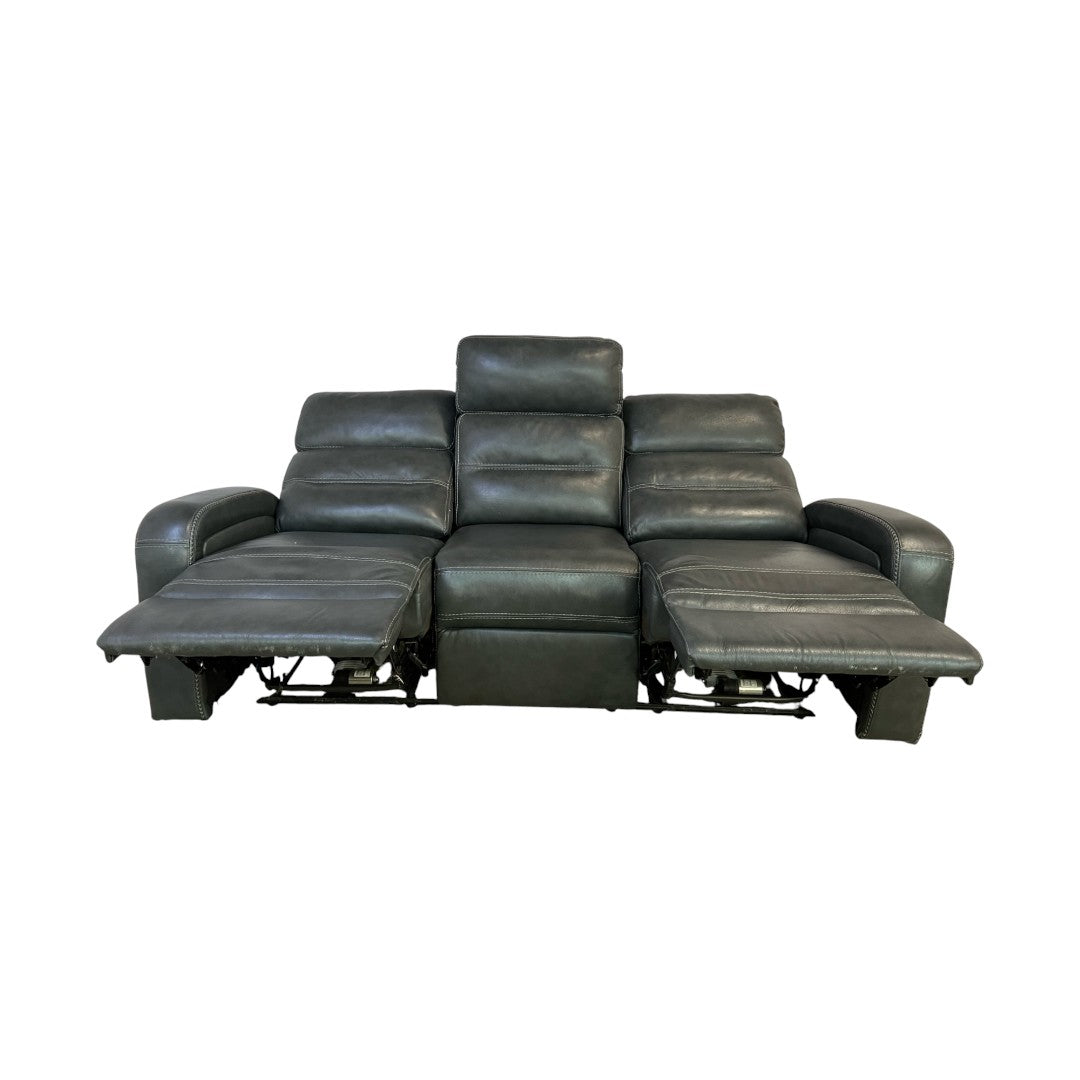 Bob's Furniture Echo Charcoal Leather Reclining Sofa