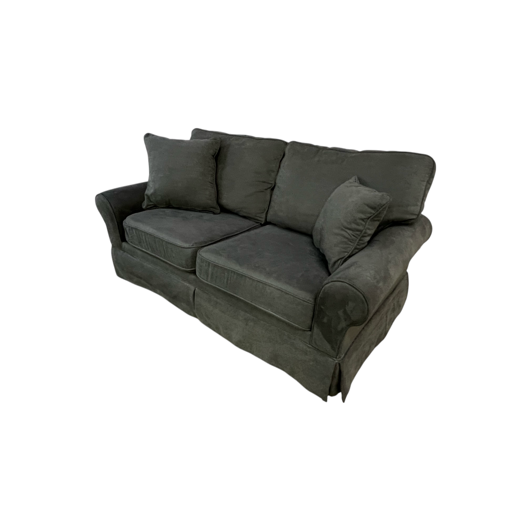 Bobs Katie Gray Skirted Loveseat
