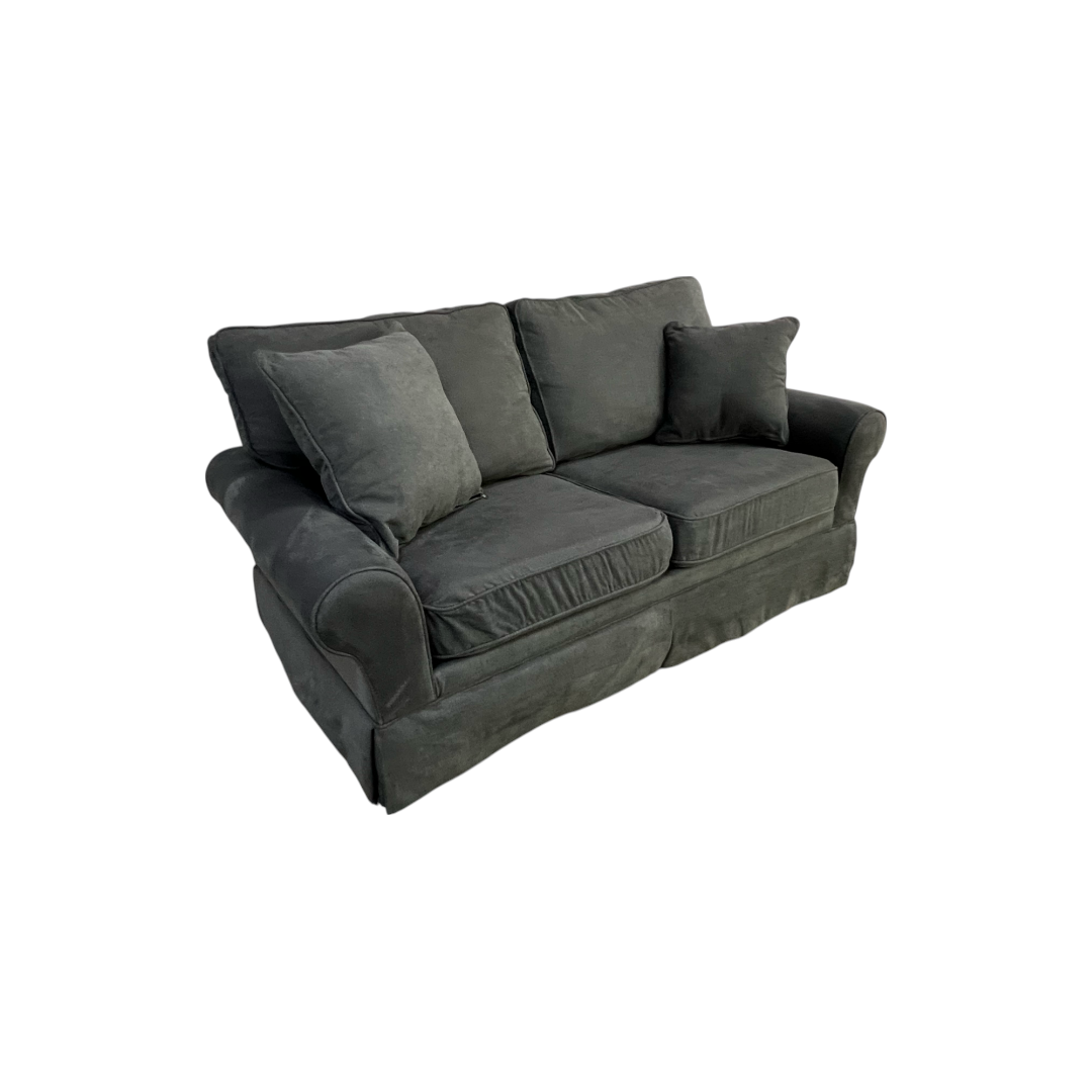 Bobs Katie Gray Skirted Loveseat