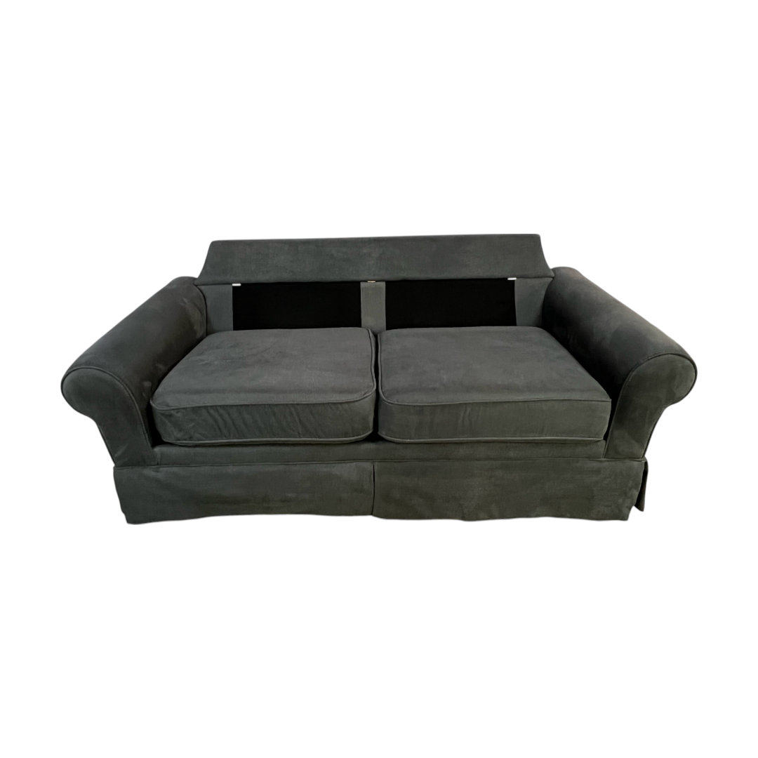 Bobs Katie Gray Skirted Loveseat