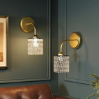 Breakwater Bay 2-Pack Rechargeable Gold Wall Sconce With Hammered Glass Shade, Dimmable LED Cordless Wall Lights With Remote