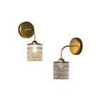 Breakwater Bay 2-Pack Rechargeable Gold Wall Sconce With Hammered Glass Shade, Dimmable LED Cordless Wall Lights With Remote