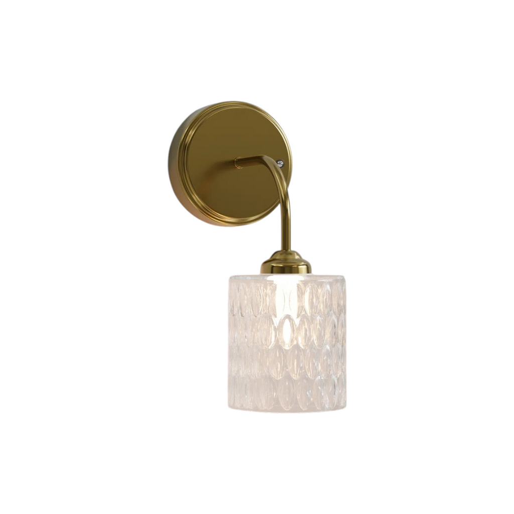 Breakwater Bay 2-Pack Rechargeable Gold Wall Sconce With Hammered Glass Shade, Dimmable LED Cordless Wall Lights With Remote