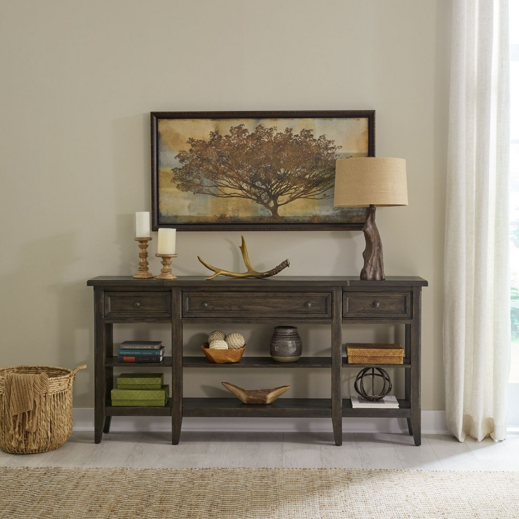 Briarwood Living Eden Ridge Saddle Brown Hall Console Table, 74" × 13" × 37" — image 1 of 4