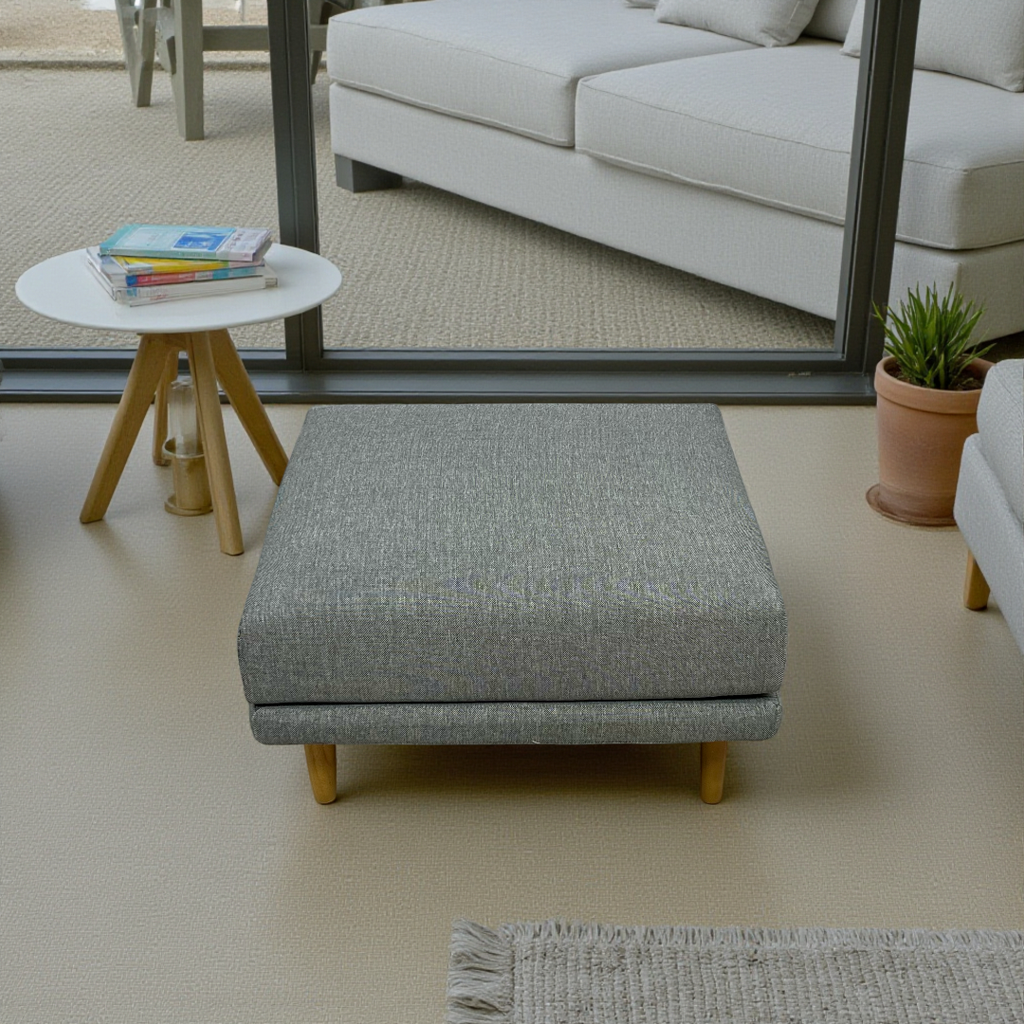 Burrow Field Ottoman - Oak