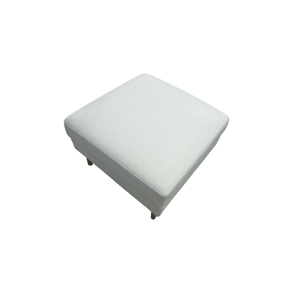 Burrow Nomad Ottoman - Cloud with Walnut Finish Leg