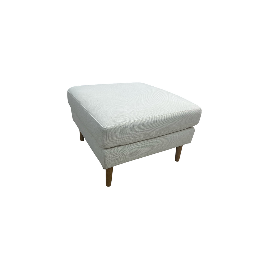 Burrow Nomad Ottoman - Cloud with Walnut Finish Leg