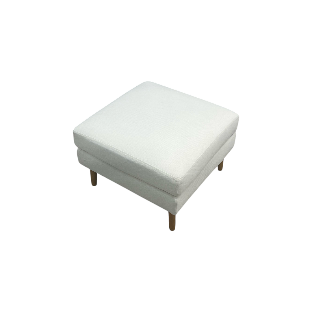 Burrow Nomad Ottoman - Cloud with Walnut Leg, 25" × 25" × 18" — image 3 of 4