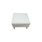 Burrow Nomad Ottoman - Cloud with Walnut Finish Leg