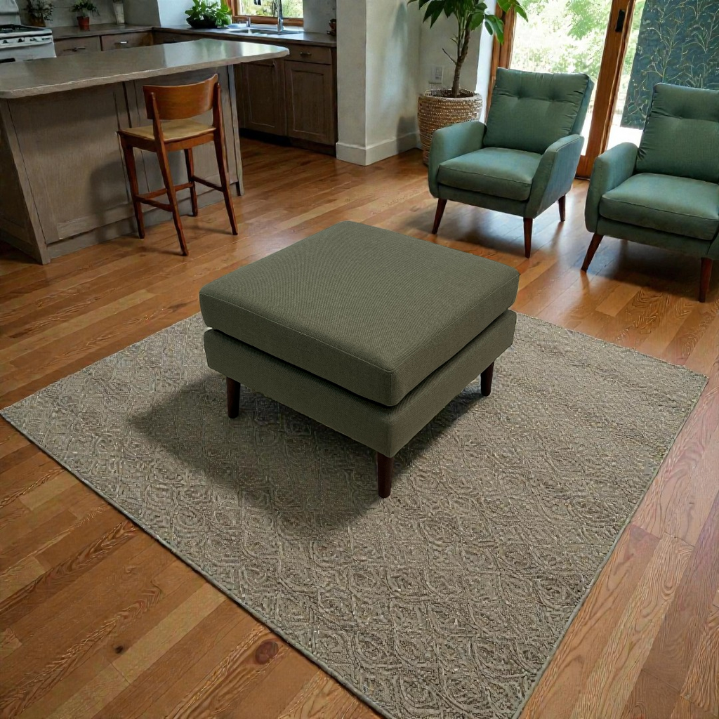 Burrow Nomad Ottoman - Moss Green, 25" × 25" × 18" — image 1 of 4