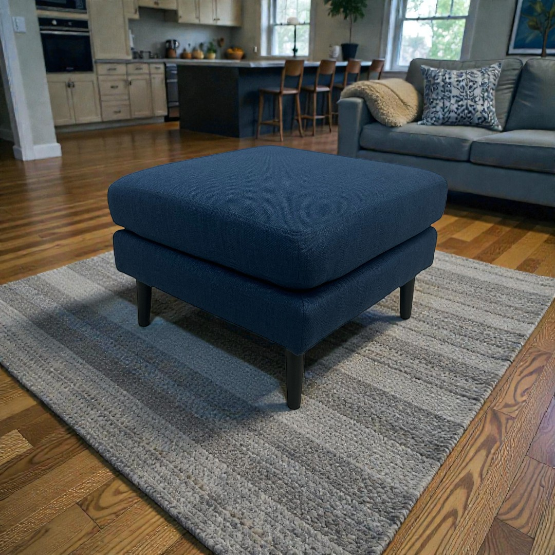 Burrow Nomad Ottoman - Navy Blue, 25" × 25" × 18" — image 1 of 4