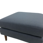 Burrow Nomad Ottoman - Navy Blue with Walnut Wood Leg Finish