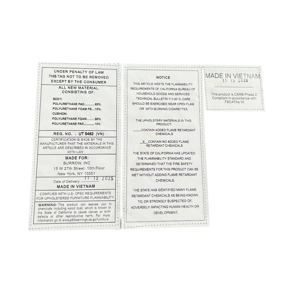 Burrow Nomad Ottoman - Navy Blue with Walnut Wood Leg Finish