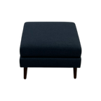 Burrow Nomad Ottoman - Navy Blue with Walnut Wood Leg Finish