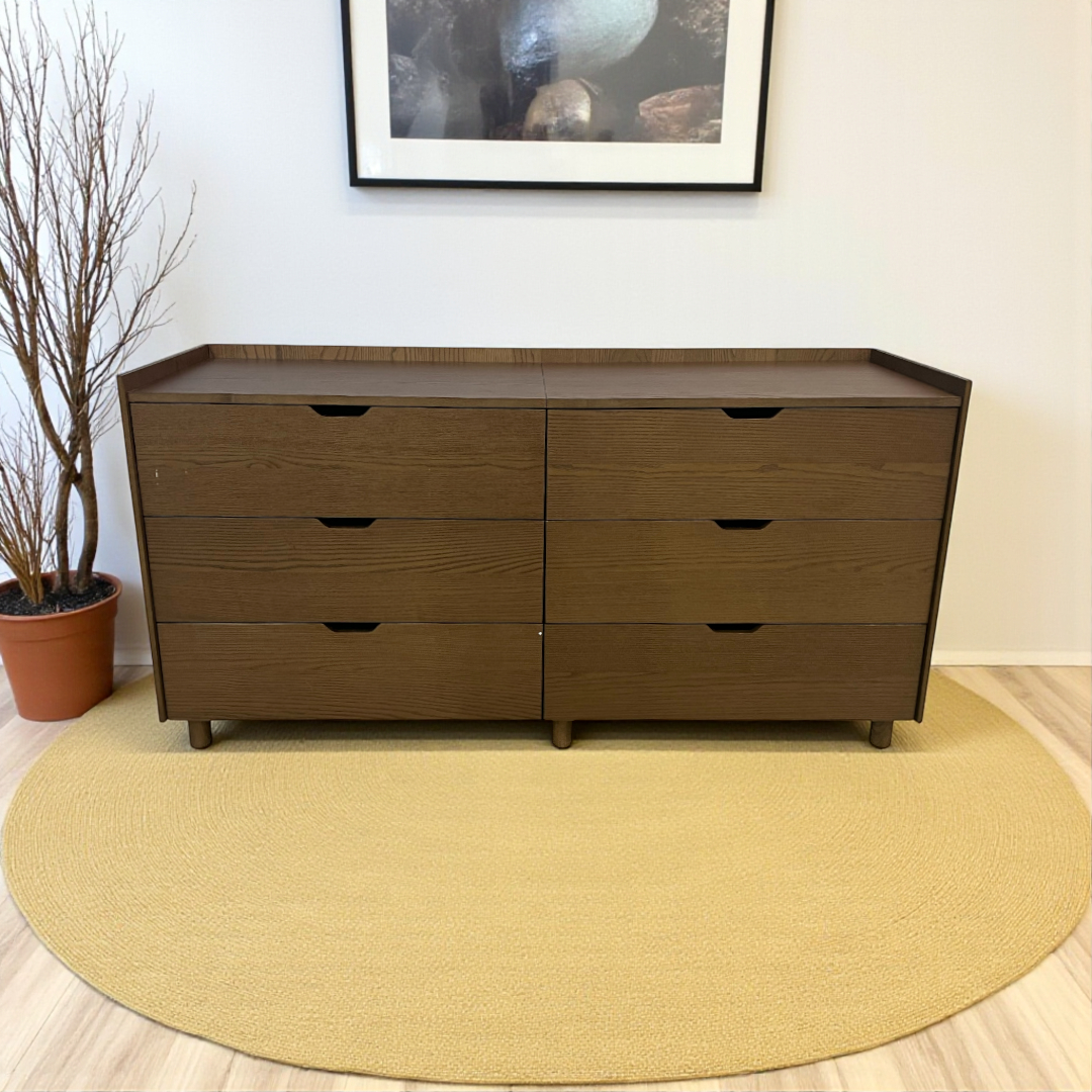 Burrow Prospect 6-Drawer Low Dresser in Walnut