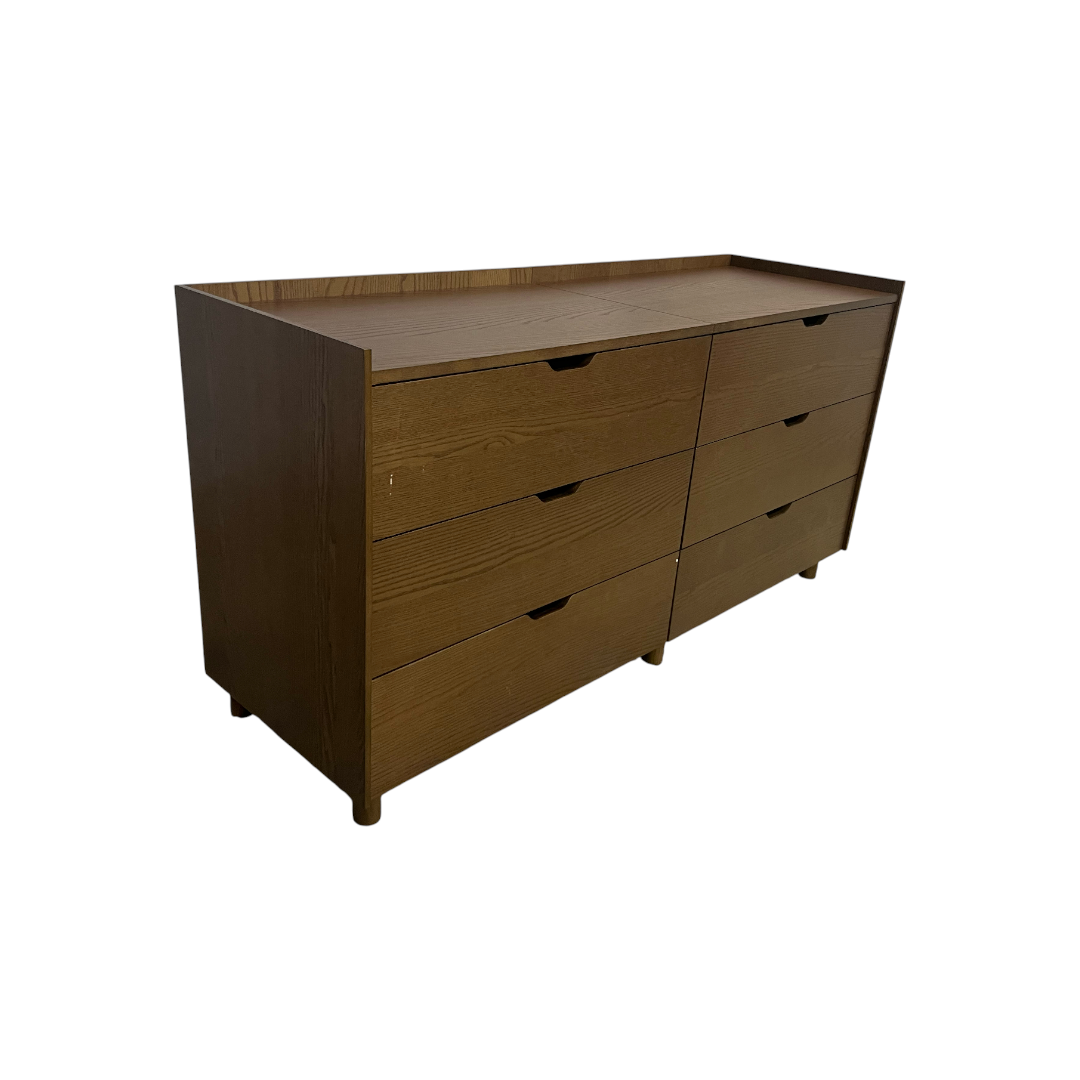 Burrow Prospect 6-Drawer Low Dresser in Walnut
