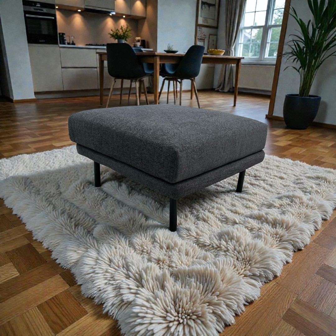 Burrow Range Ottoman - Heather Charcoal, 29" × 29" × 18" — image 1 of 4
