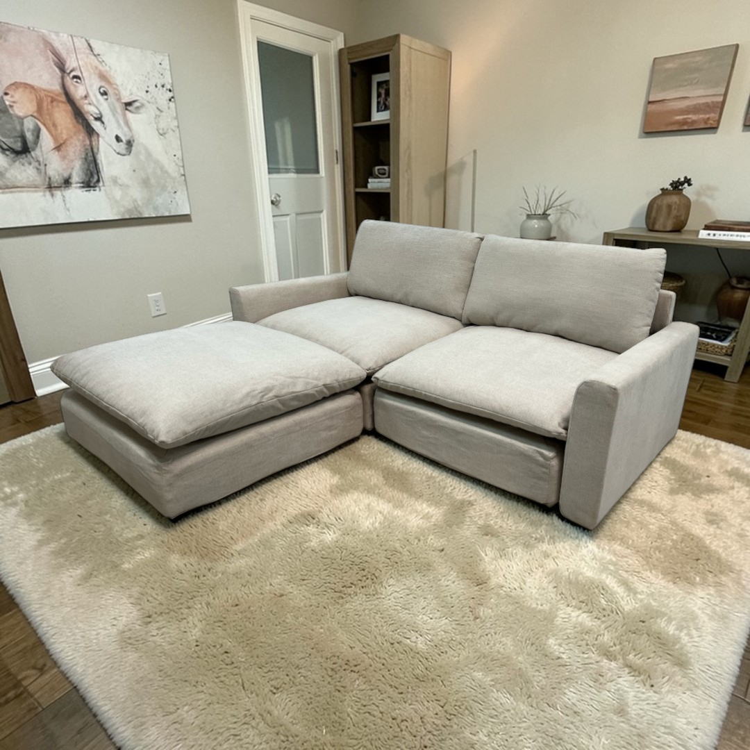 Burrow Russet 2-Piece Sofa with Ottoman