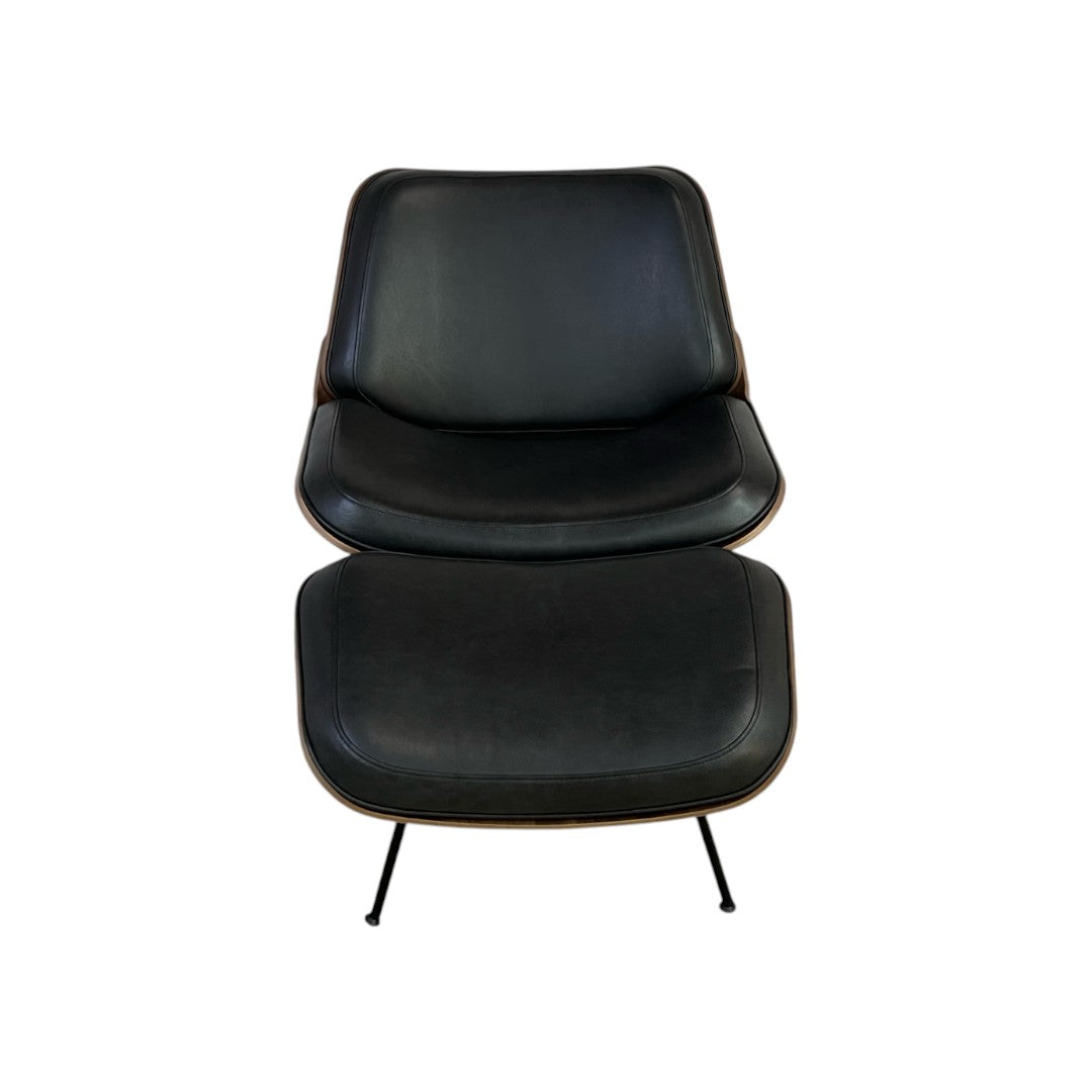 Burrow Vesper Leather Lounge Chair and Ottoman