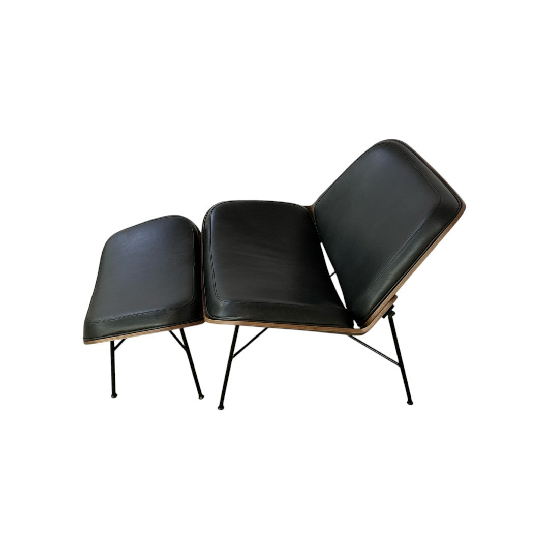 Burrow Vesper Leather Lounge Chair and Ottoman